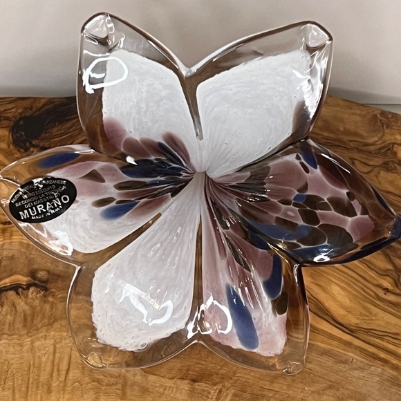 Italian Murano Hand Blown Art Glass Flower Made in Italy VTG 5.5” - Picture 8 of 14